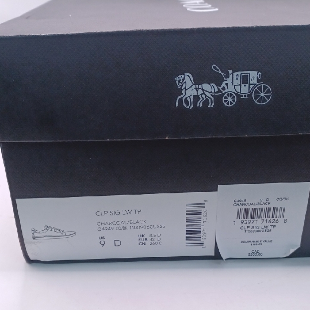 NEW Coach High Line Signature Sneaker-Charcoal/Black Men Size 9D US G4949 - Picture 14 of 16